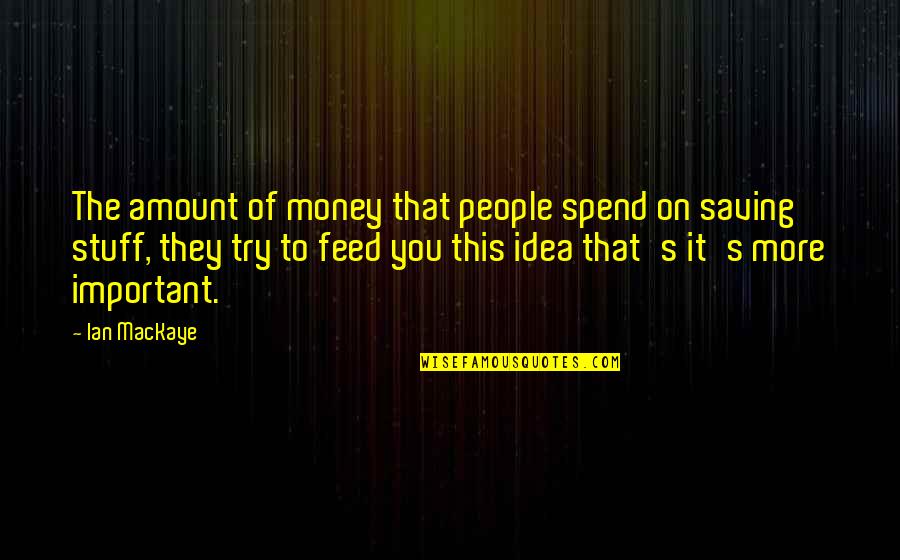 Money Saving Quotes By Ian MacKaye: The amount of money that people spend on