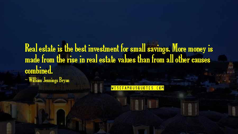 Money Saving Quotes By William Jennings Bryan: Real estate is the best investment for small