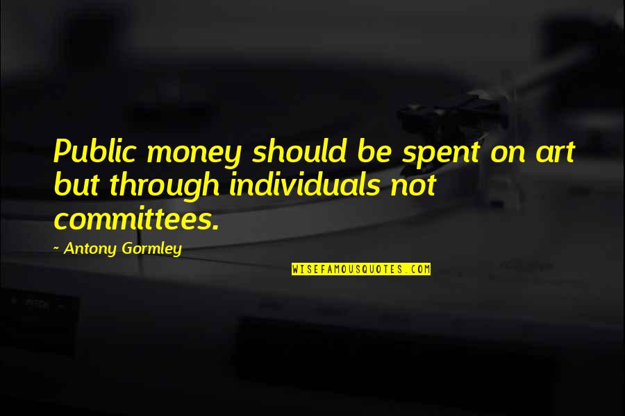 Money Spent Quotes By Antony Gormley: Public money should be spent on art but