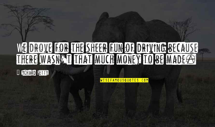 Money To Be Made Quotes By Richard Petty: We drove for the sheer fun of driving Money To Be Made Quotes By Richard Petty: We drove for the sheer fun of driving