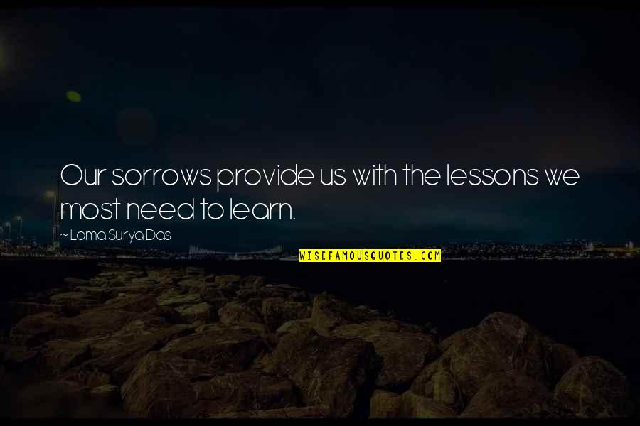 Moneyless Manifesto Quotes By Lama Surya Das: Our sorrows provide us with the lessons we