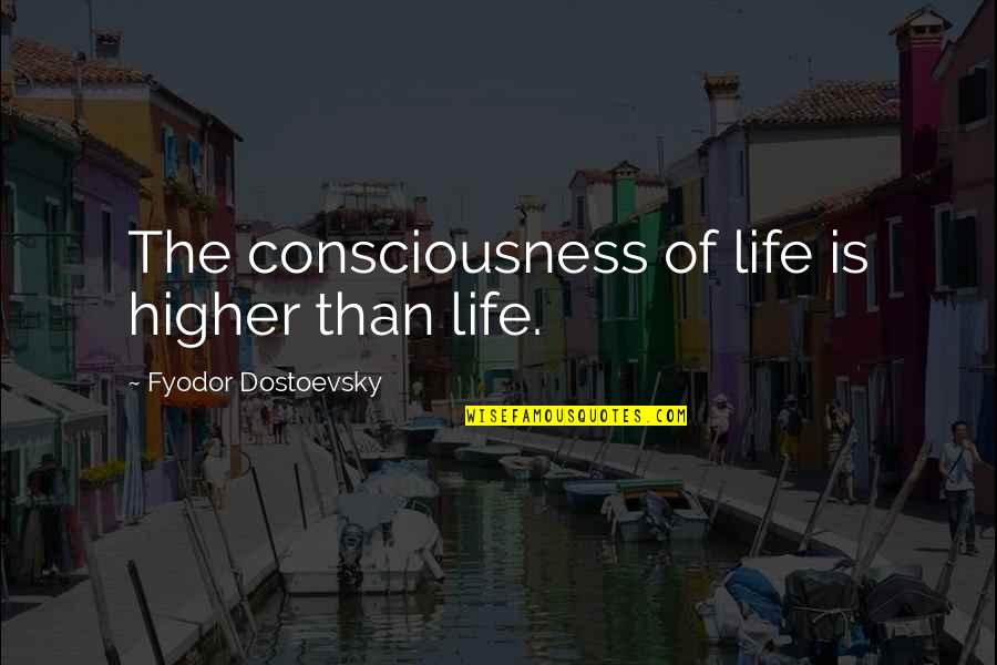 Mongonii Quotes By Fyodor Dostoevsky: The consciousness of life is higher than life.