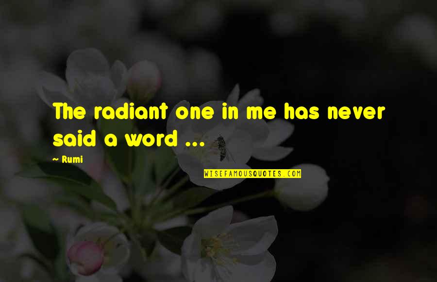 Monicili Quotes By Rumi: The radiant one in me has never said