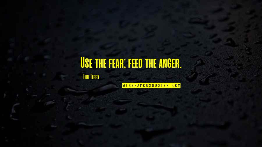 Moniqa Velma Quotes By Teri Terry: Use the fear; feed the anger.