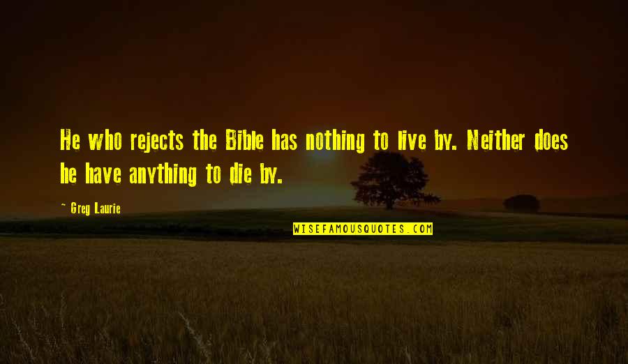 Monique Junot Quotes By Greg Laurie: He who rejects the Bible has nothing to