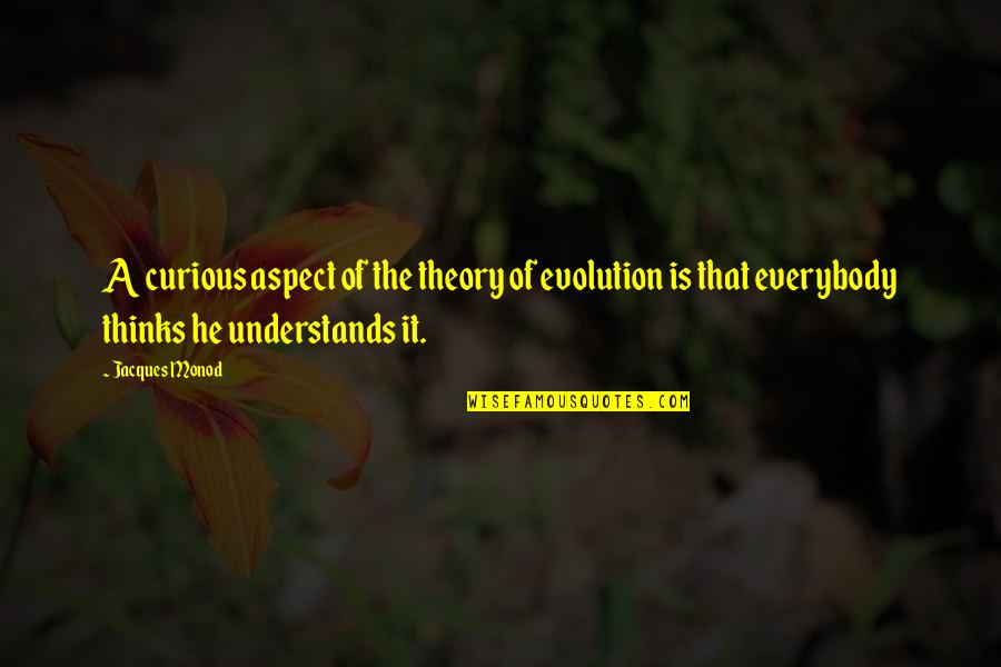 Monod Quotes By Jacques Monod: A curious aspect of the theory of evolution