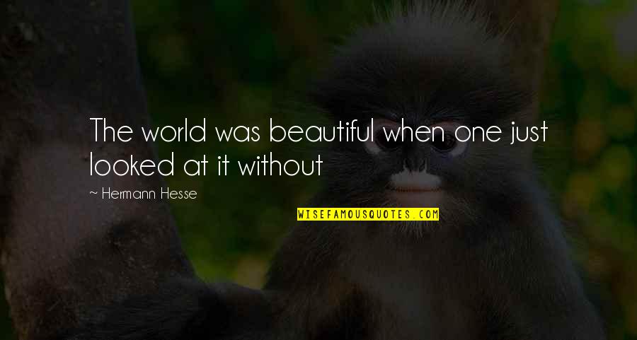 Monogame Open Quotes By Hermann Hesse: The world was beautiful when one just looked
