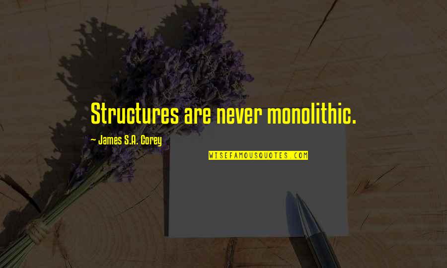 Monolithic Quotes By James S.A. Corey: Structures are never monolithic.