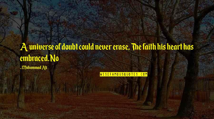 Monologues Quotes By Muhammad Ali: A universe of doubt could never erase, The