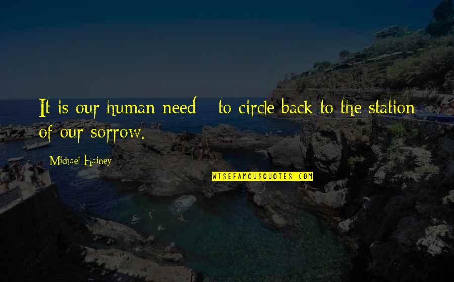 Monosyllable In A Sentence Quotes By Michael Hainey: It is our human need - to circle
