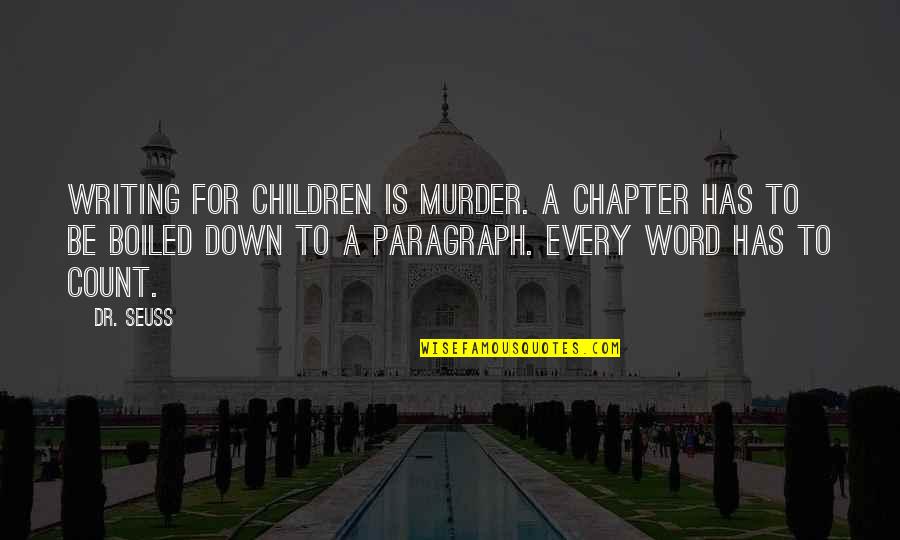 Monroeville Quotes By Dr. Seuss: Writing for children is murder. A chapter has