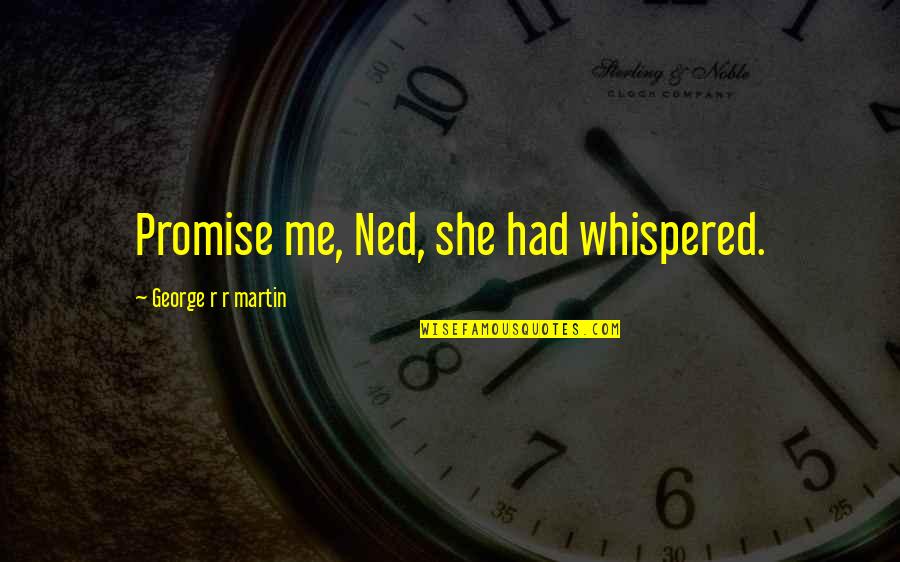 Monsoon Quotes And Quotes By George R R Martin: Promise me, Ned, she had whispered.