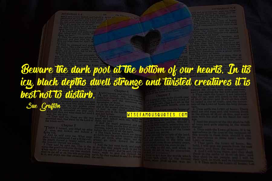Monsters Within Quotes By Sue Grafton: Beware the dark pool at the bottom of