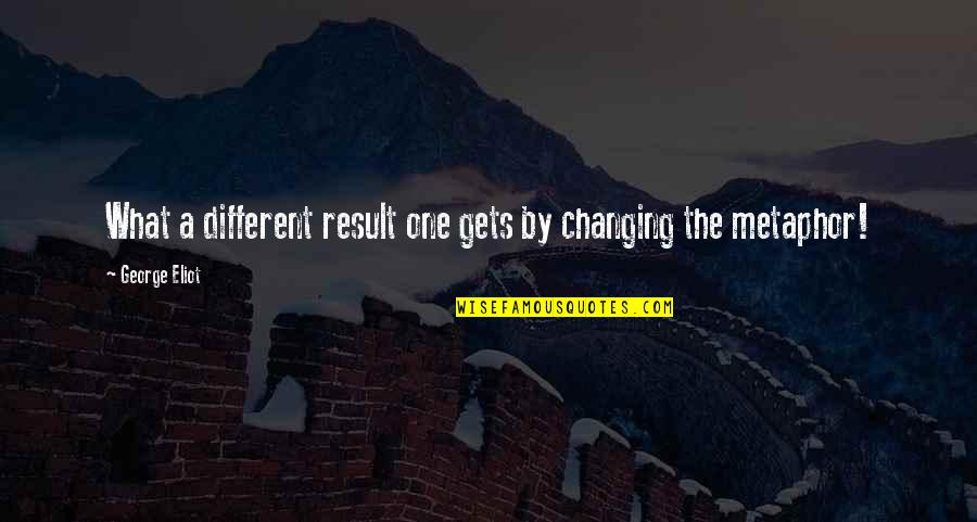 Monstruo Come Quotes By George Eliot: What a different result one gets by changing Monstruo Come Quotes By George Eliot: What a different result one gets by changing