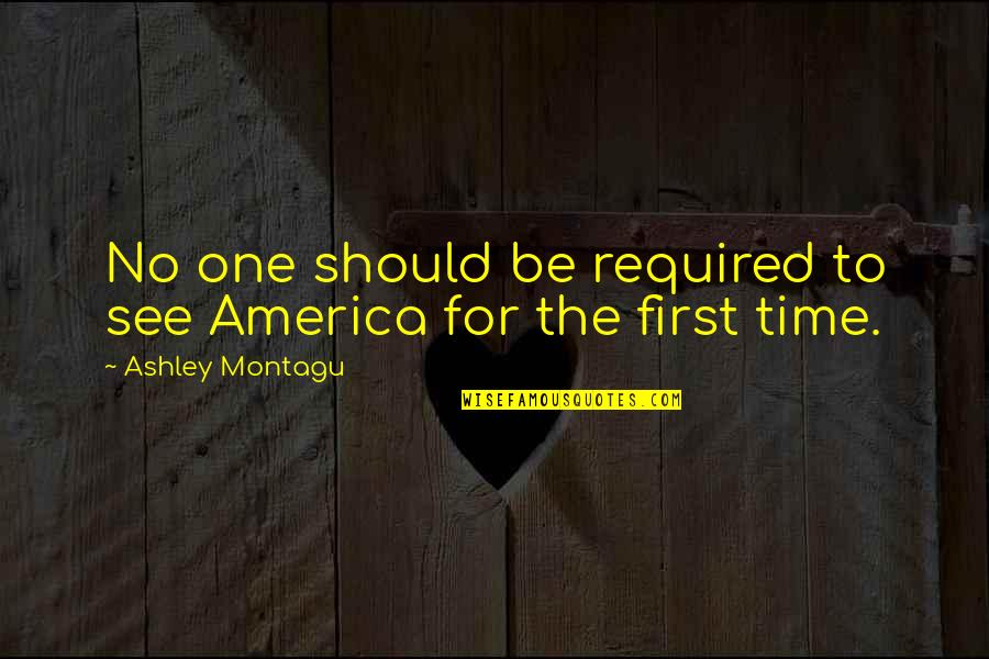 Montagu Quotes By Ashley Montagu: No one should be required to see America