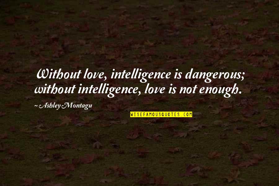 Montagu Quotes By Ashley Montagu: Without love, intelligence is dangerous; without intelligence, love