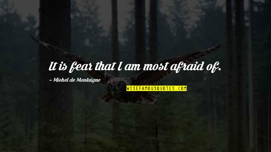 Montaigne's Quotes By Michel De Montaigne: It is fear that I am most afraid