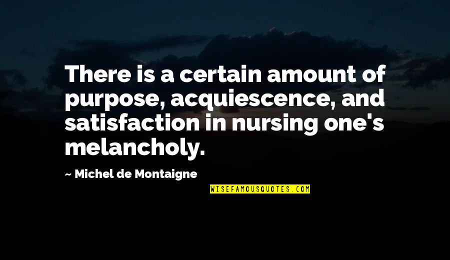 Montaigne's Quotes By Michel De Montaigne: There is a certain amount of purpose, acquiescence,