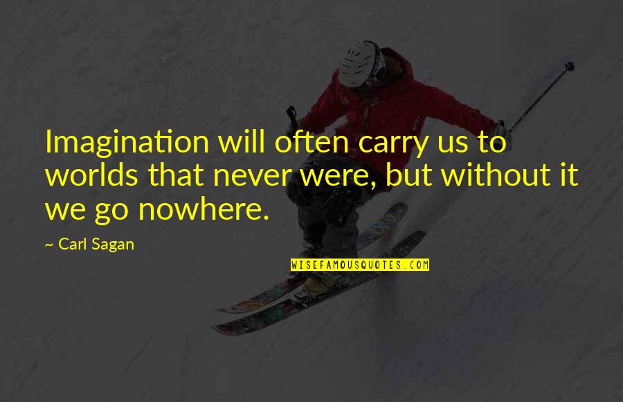 Montamos En Quotes By Carl Sagan: Imagination will often carry us to worlds that