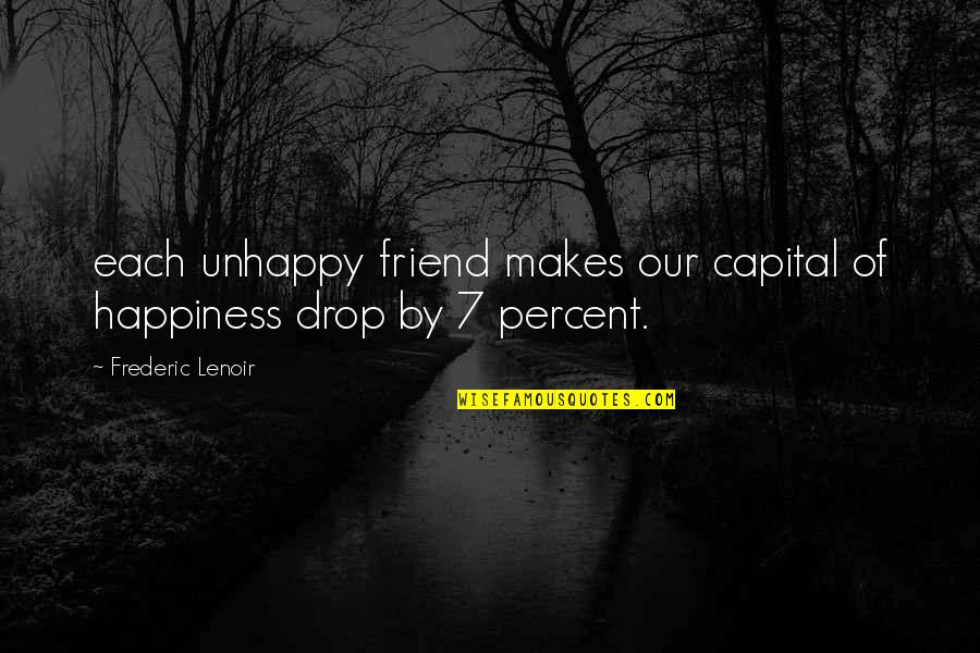 Montanaro Better Quotes By Frederic Lenoir: each unhappy friend makes our capital of happiness