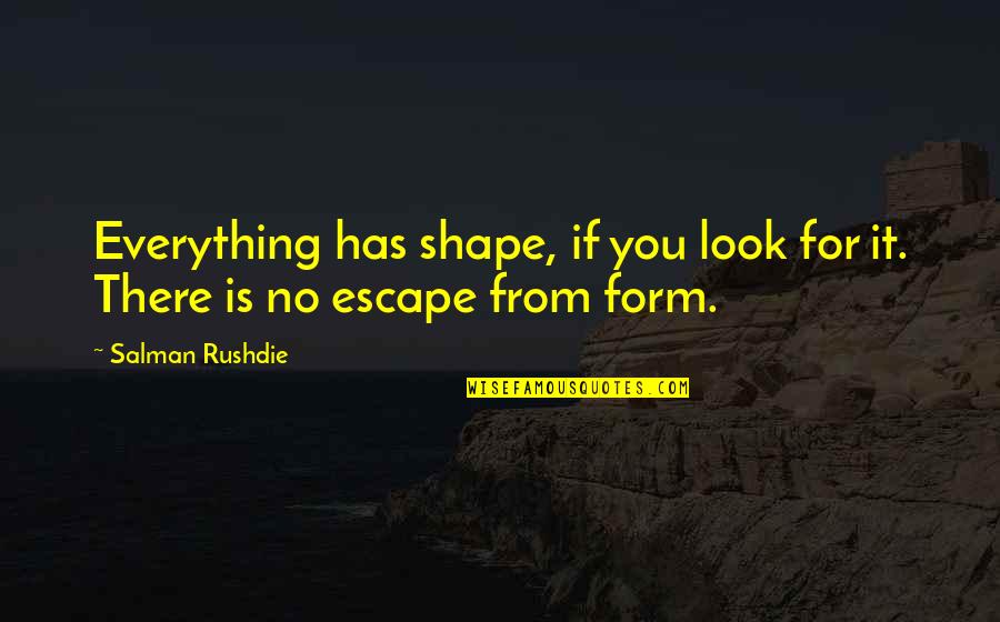 Montargis Region Quotes By Salman Rushdie: Everything has shape, if you look for it.