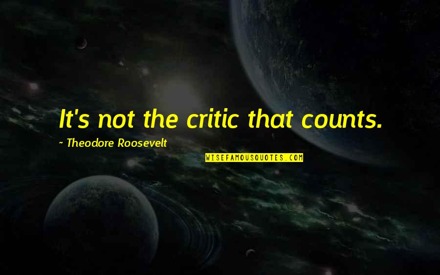 Montauk Point Quotes By Theodore Roosevelt: It's not the critic that counts.
