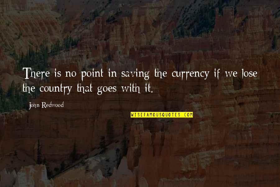 Monte Cassino Quotes By John Redwood: There is no point in saving the currency