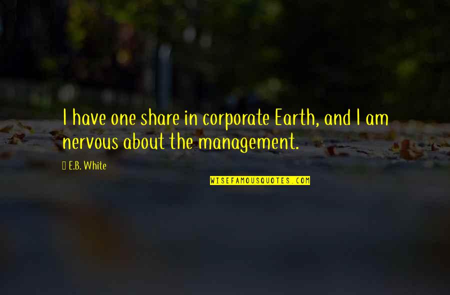 Montedoro Espresso Quotes By E.B. White: I have one share in corporate Earth, and