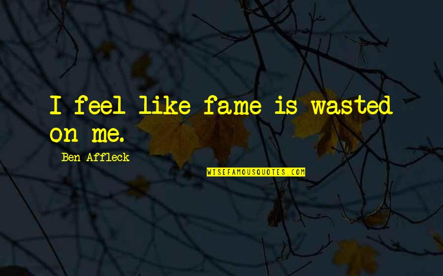 Montemarano Plumbers Quotes By Ben Affleck: I feel like fame is wasted on me.
