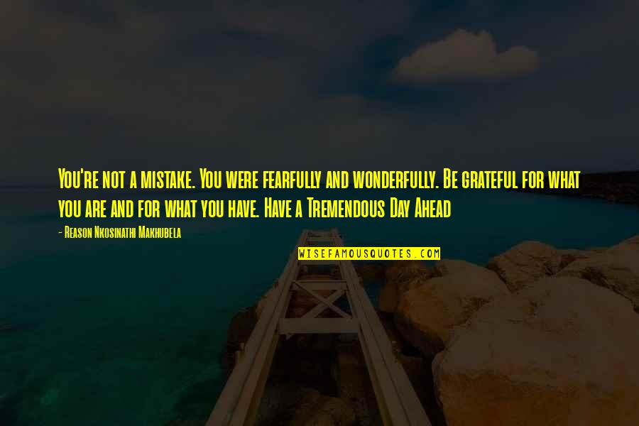 Montes De Oca Hialeah Quotes By Reason Nkosinathi Makhubela: You're not a mistake. You were fearfully and Montes De Oca Hialeah Quotes By Reason Nkosinathi Makhubela: You're not a mistake. You were fearfully and