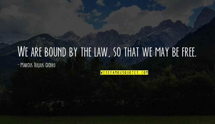 Montesquieu Spirit Of Laws Quotes By Marcus Tullius Cicero: We are bound by the law, so that