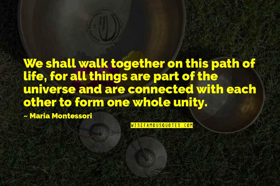 Montessori Quotes By Maria Montessori: We shall walk together on this path of