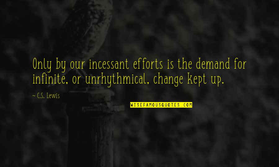 Montreal Moving Quotes By C.S. Lewis: Only by our incessant efforts is the demand Montreal Moving Quotes By C.S. Lewis: Only by our incessant efforts is the demand