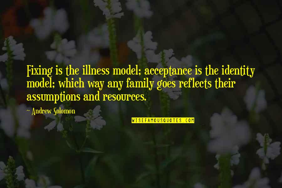 Monument Travel Quotes By Andrew Solomon: Fixing is the illness model; acceptance is the