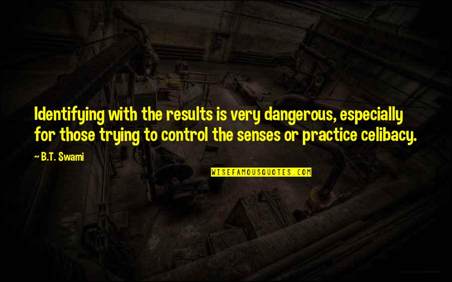 Monument Travel Quotes By B.T. Swami: Identifying with the results is very dangerous, especially