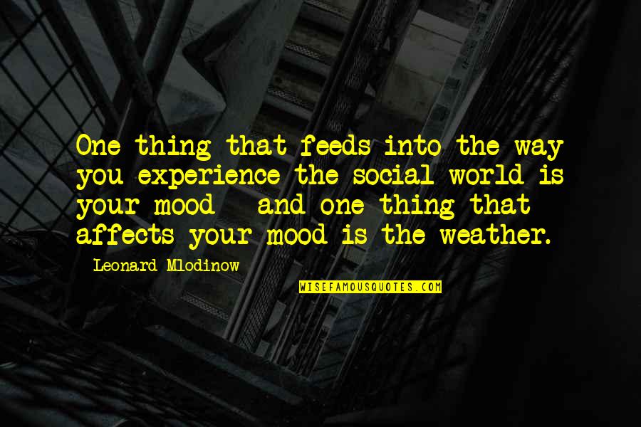 Mood And Weather Quotes By Leonard Mlodinow: One thing that feeds into the way you