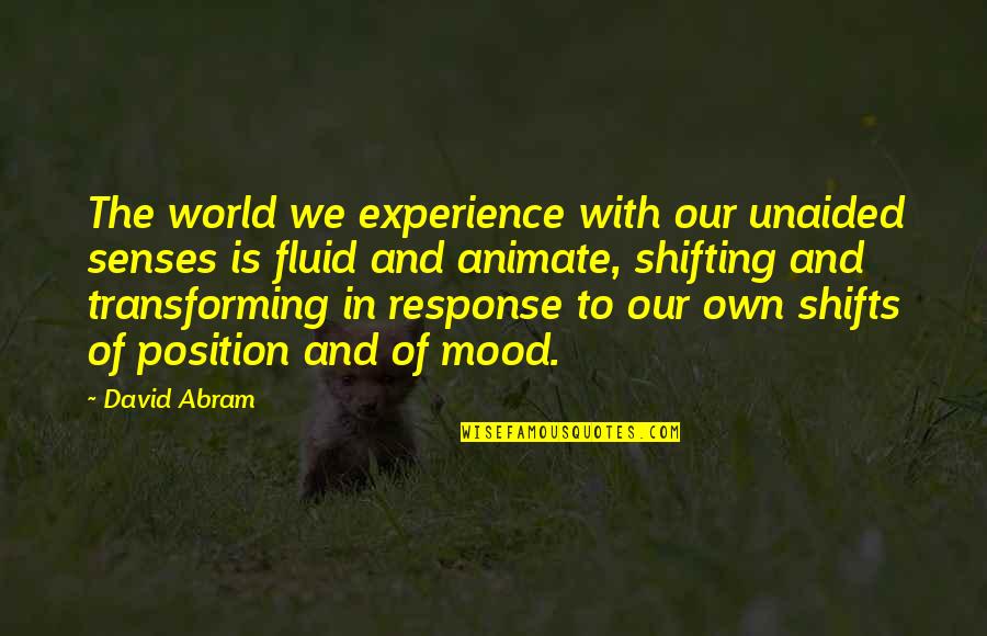 Mood Quotes By David Abram: The world we experience with our unaided senses