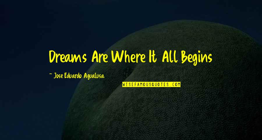 Mooie Christelijke Quotes By Jose Eduardo Agualusa: Dreams Are Where It All Begins