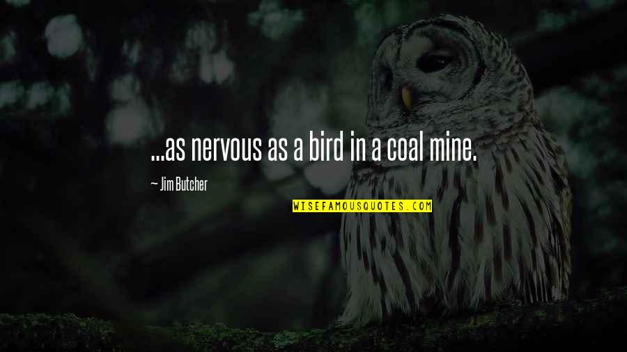 Mooie Wijze Quotes By Jim Butcher: ...as nervous as a bird in a coal