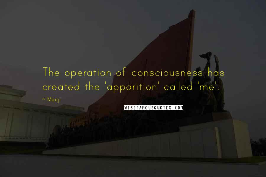 Mooji quotes: The operation of consciousness has created the 'apparition' called 'me'.