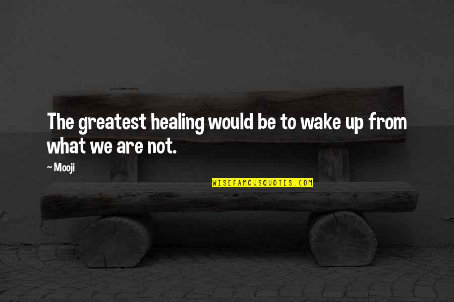Mooji Quotes By Mooji: The greatest healing would be to wake up