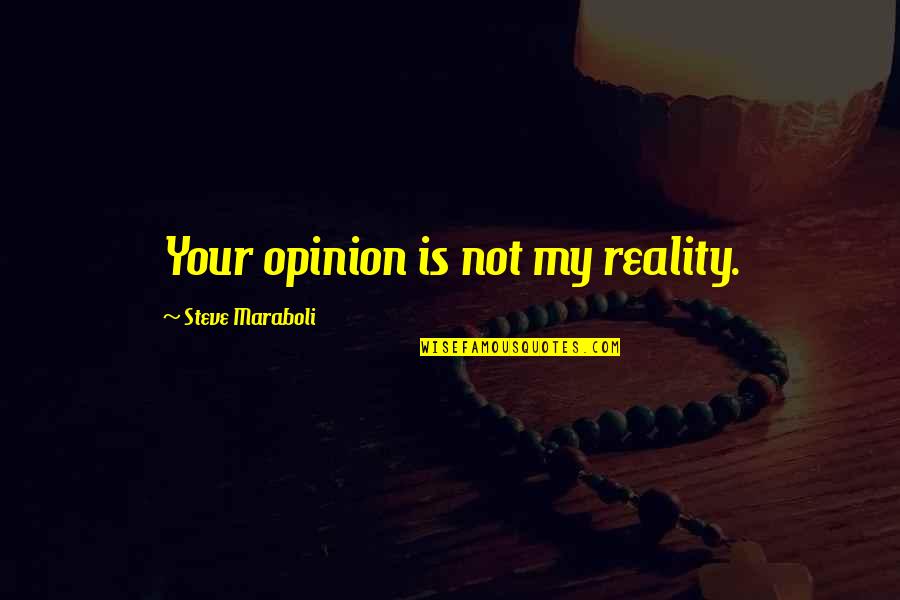 Moola Mantra Quotes By Steve Maraboli: Your opinion is not my reality.