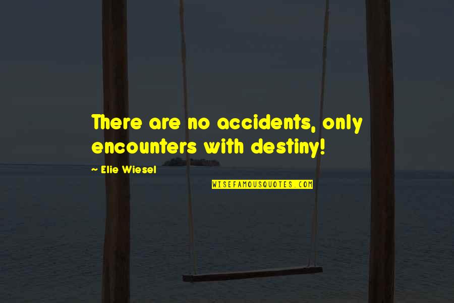 Moolah Quotes By Elie Wiesel: There are no accidents, only encounters with destiny!