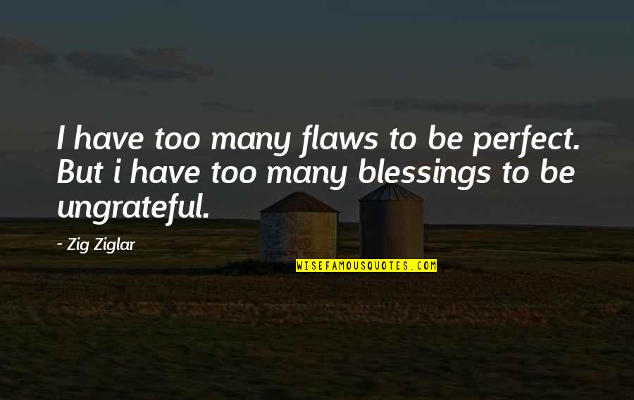 Moolenaar Lawn Quotes By Zig Ziglar: I have too many flaws to be perfect.