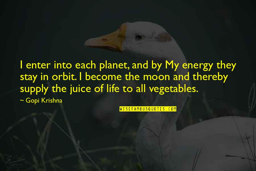 Moon And Life Quotes By Gopi Krishna: I enter into each planet, and by My