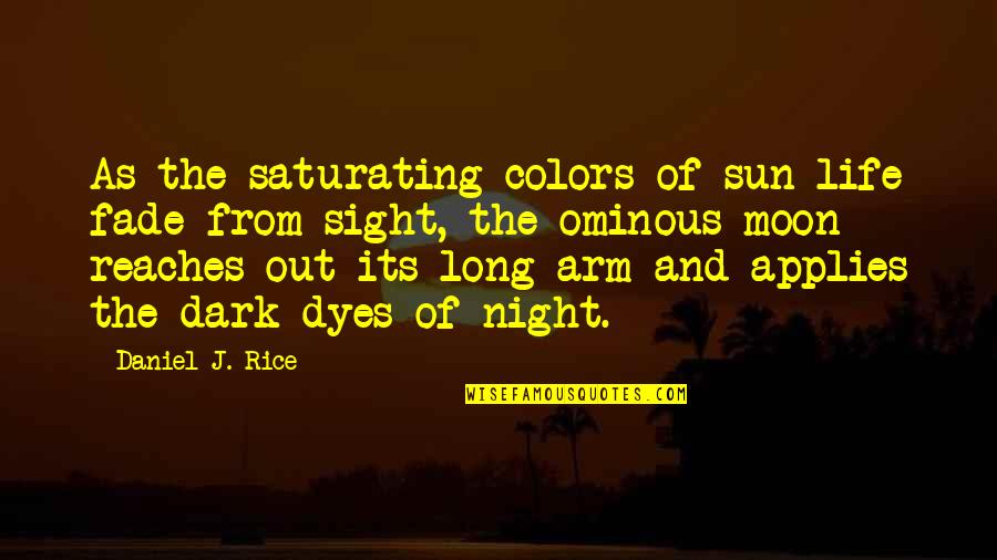 Moon And Night Quotes By Daniel J. Rice: As the saturating colors of sun-life fade from