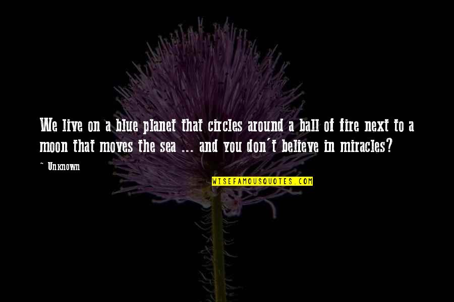 Moon And Sea Quotes By Unknown: We live on a blue planet that circles Moon And Sea Quotes By Unknown: We live on a blue planet that circles
