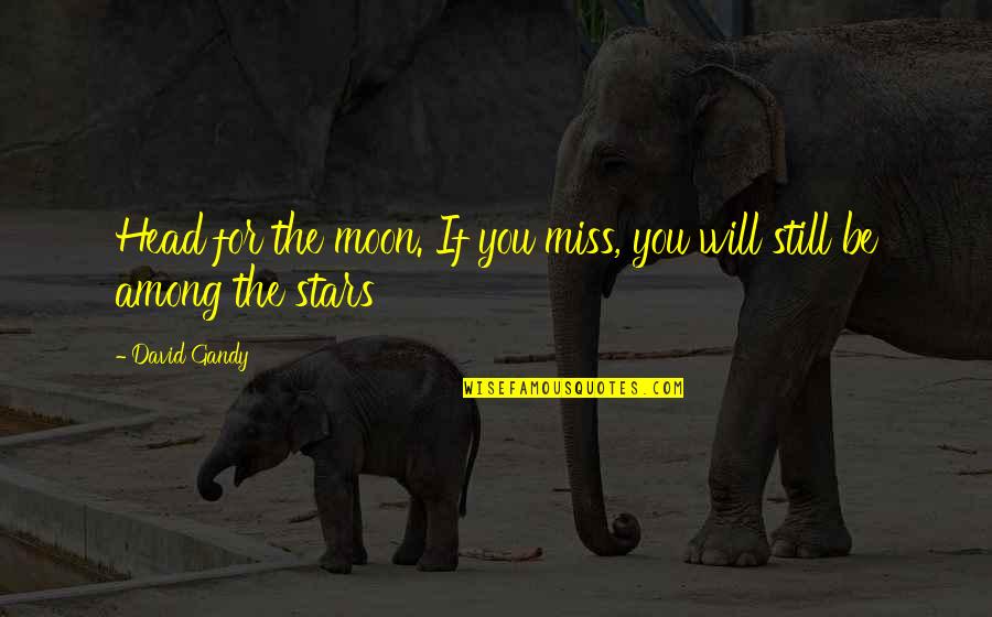 Moon And Stars Inspirational Quotes By David Gandy: Head for the moon. If you miss, you