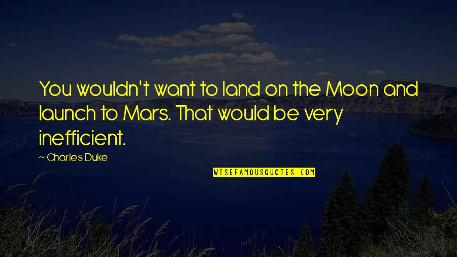Moon And You Quotes By Charles Duke: You wouldn't want to land on the Moon