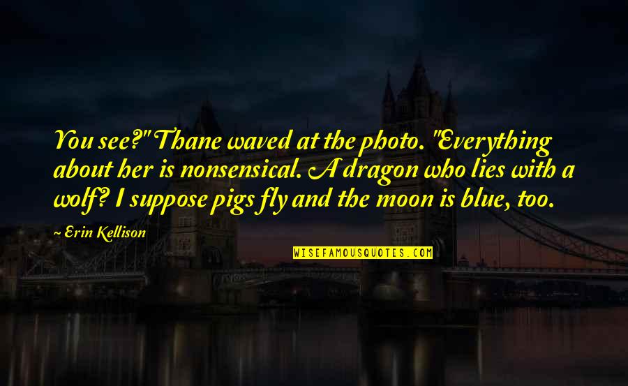 Moon And You Quotes By Erin Kellison: You see?" Thane waved at the photo. "Everything